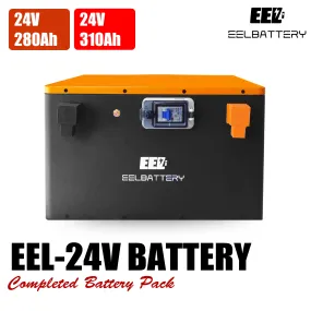 24V Battery Pack Lifepo4 with JK 200A Active Balance BMS for Solar Power,Golf Cart,RV,EV