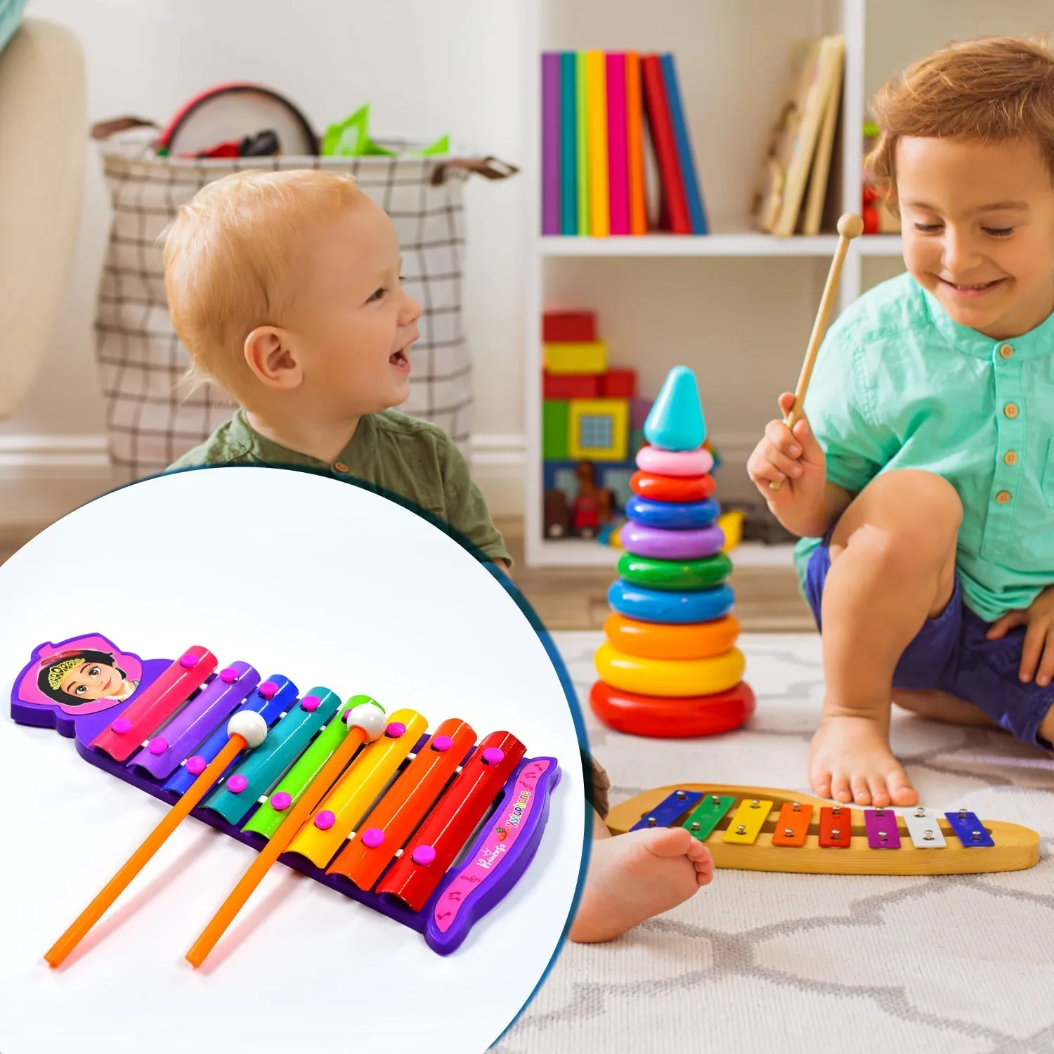 4616 Xylophone for Kids Wooden Xylophone Toy with Child Safe Mallets