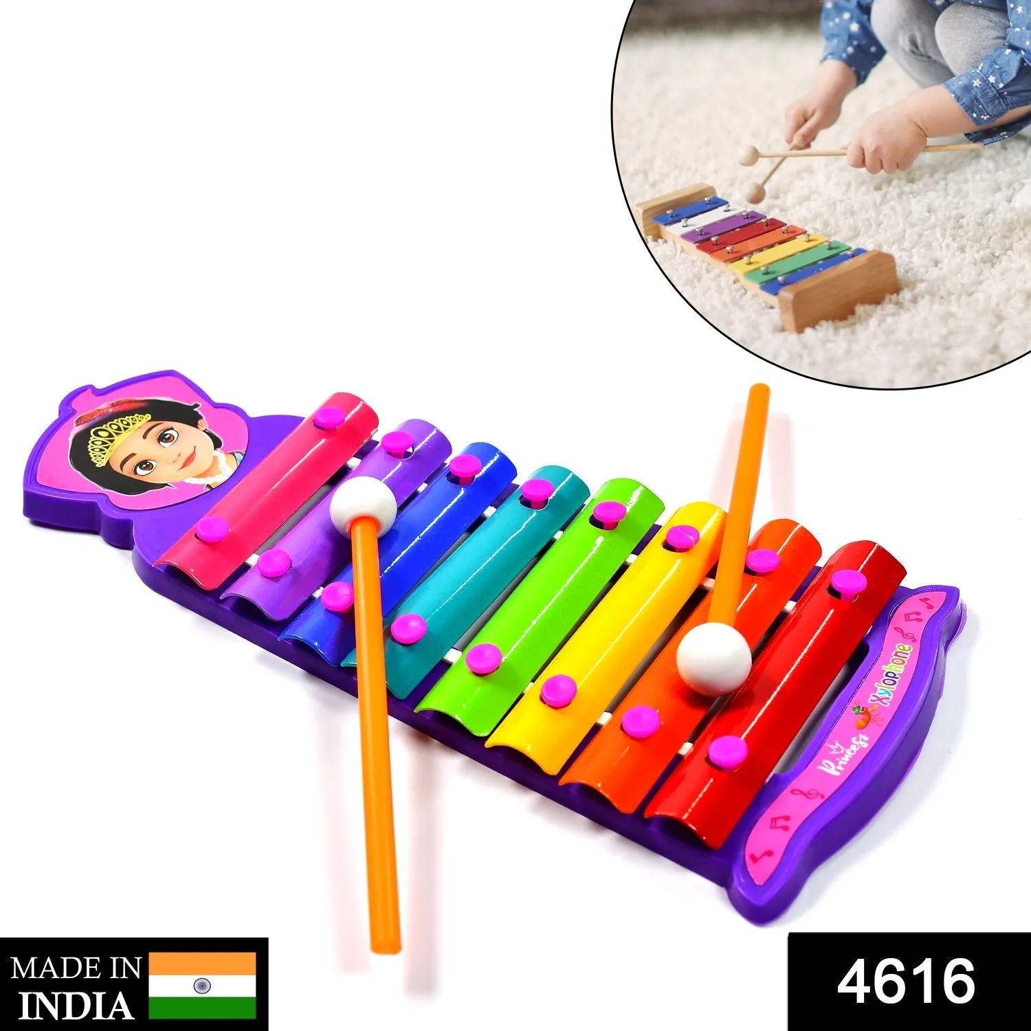 4616 Xylophone for Kids Wooden Xylophone Toy with Child Safe Mallets