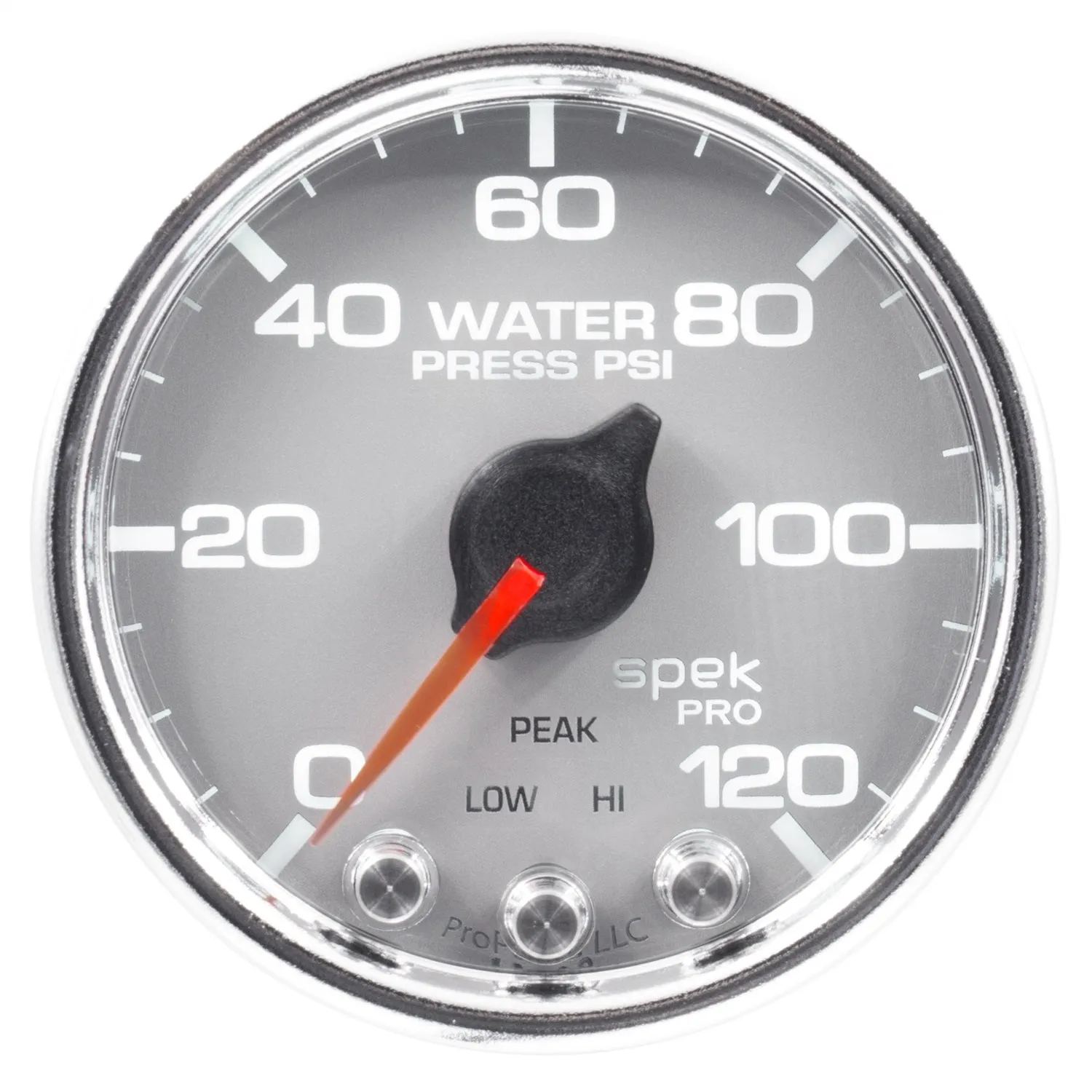 AutoMeter P34521 GAUGE; WATER PRESS; 2 1/16in.; 120PSI; STEPPER MOTOR W/PEAK/WRN; SLVR/CHRM; SPEK