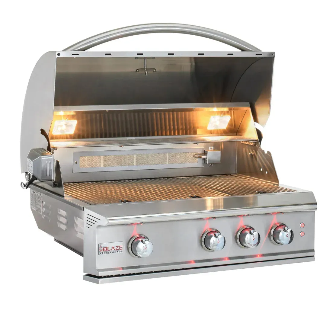 Blaze Professional LUX 34-Inch 3-Burner Built-In Natural Gas Grill With Rear Infrared Burner (BLZ-3PRO-NG)