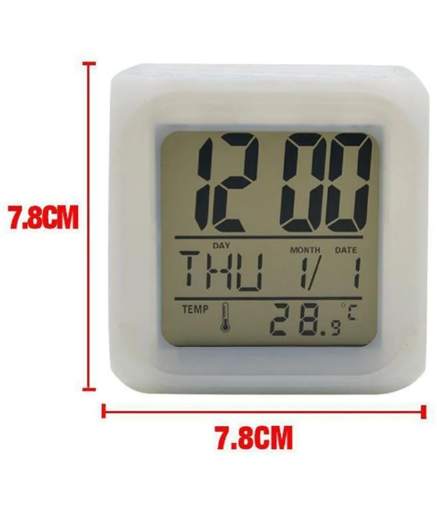 Digital 7 Color Change Alarm Clock & Thermometer Alarm Clock