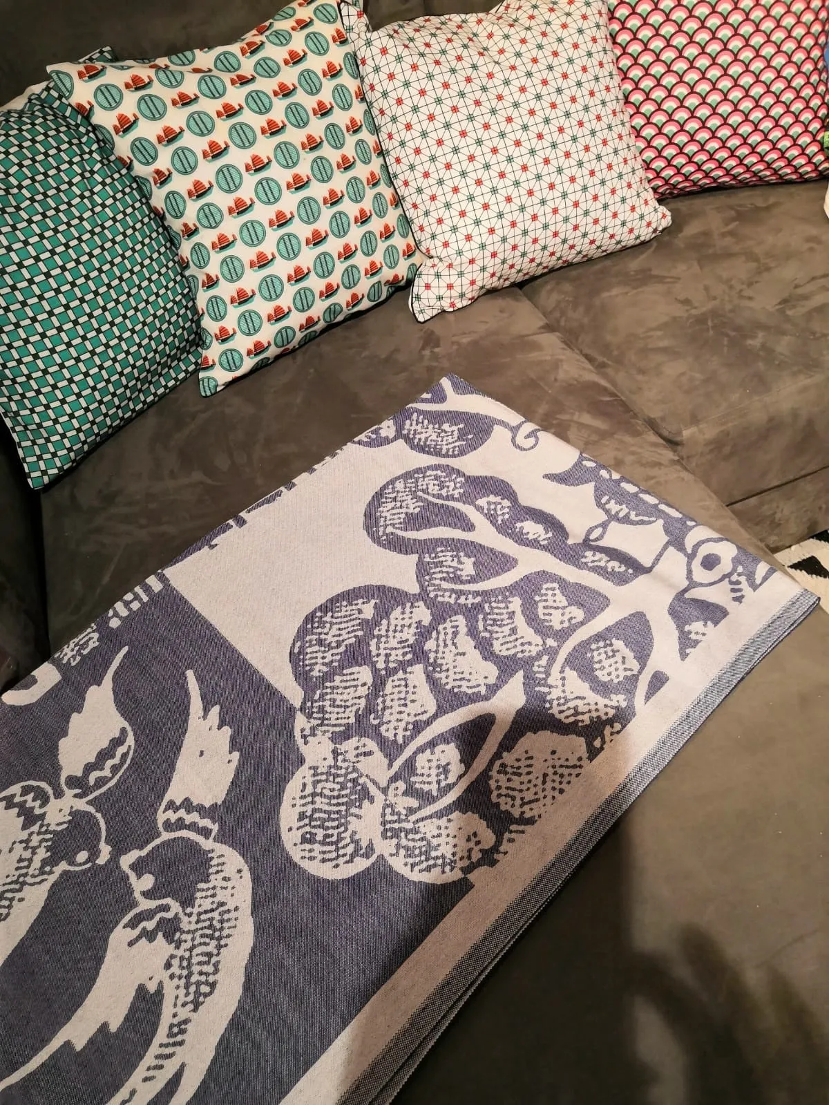 Dragon's Back Scales Cushion Cover by Liz Fry Design