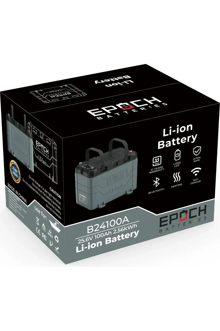 Epoch Batteries 24V 100Ah | Heated & Bluetooth | LiFePO4 Battery