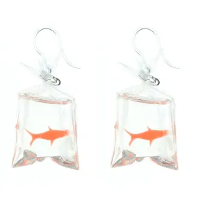 Exaggerated Fair Fish Dangles Hypoallergenic Earrings for Sensitive Ears Made with Plastic Posts