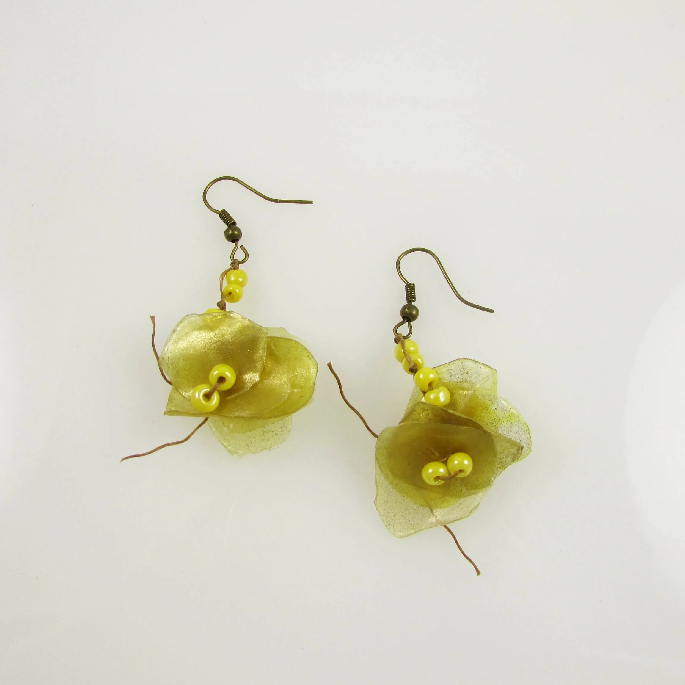 Fish Scales Earrings -Yellow