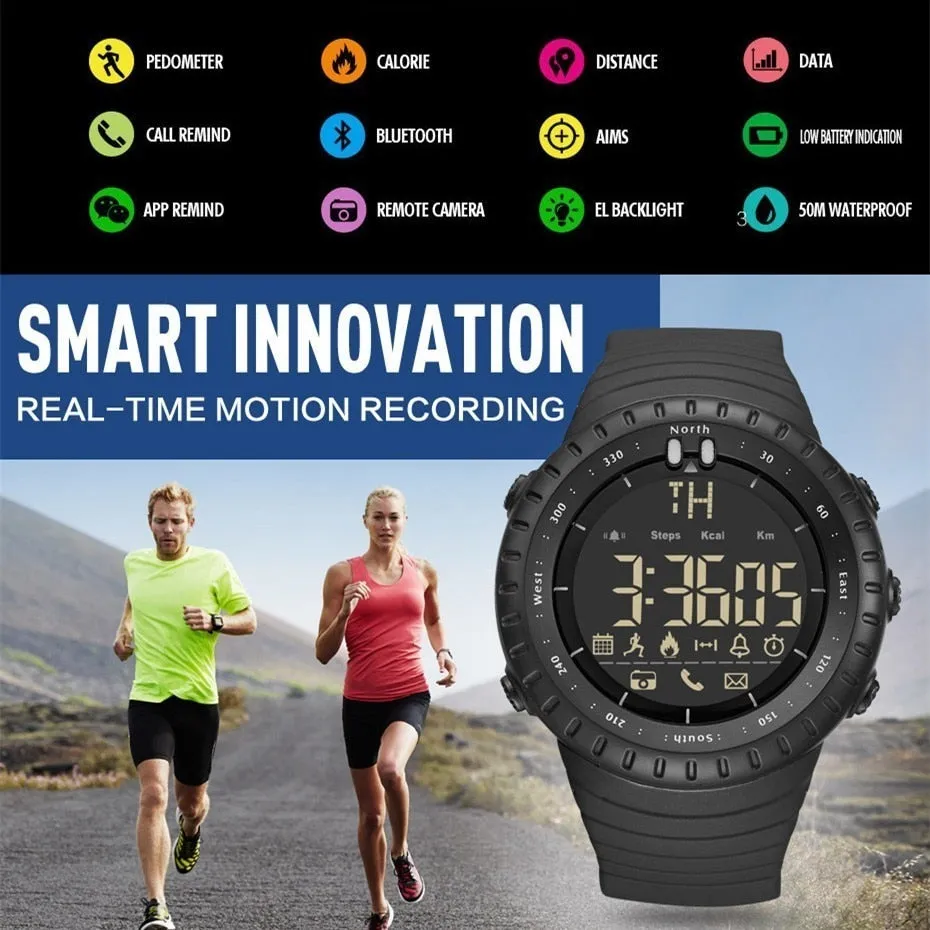 GIMTO Smart Watch Men Bluetooth Pedometer Stopwatch Digital LED Electronics Sport Watches For Men Smartwatch relogio masculino