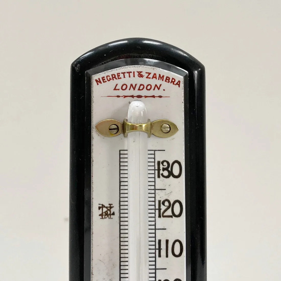 Large Victorian Desk Thermometer on Serpentine Base by Negretti & Zambra London