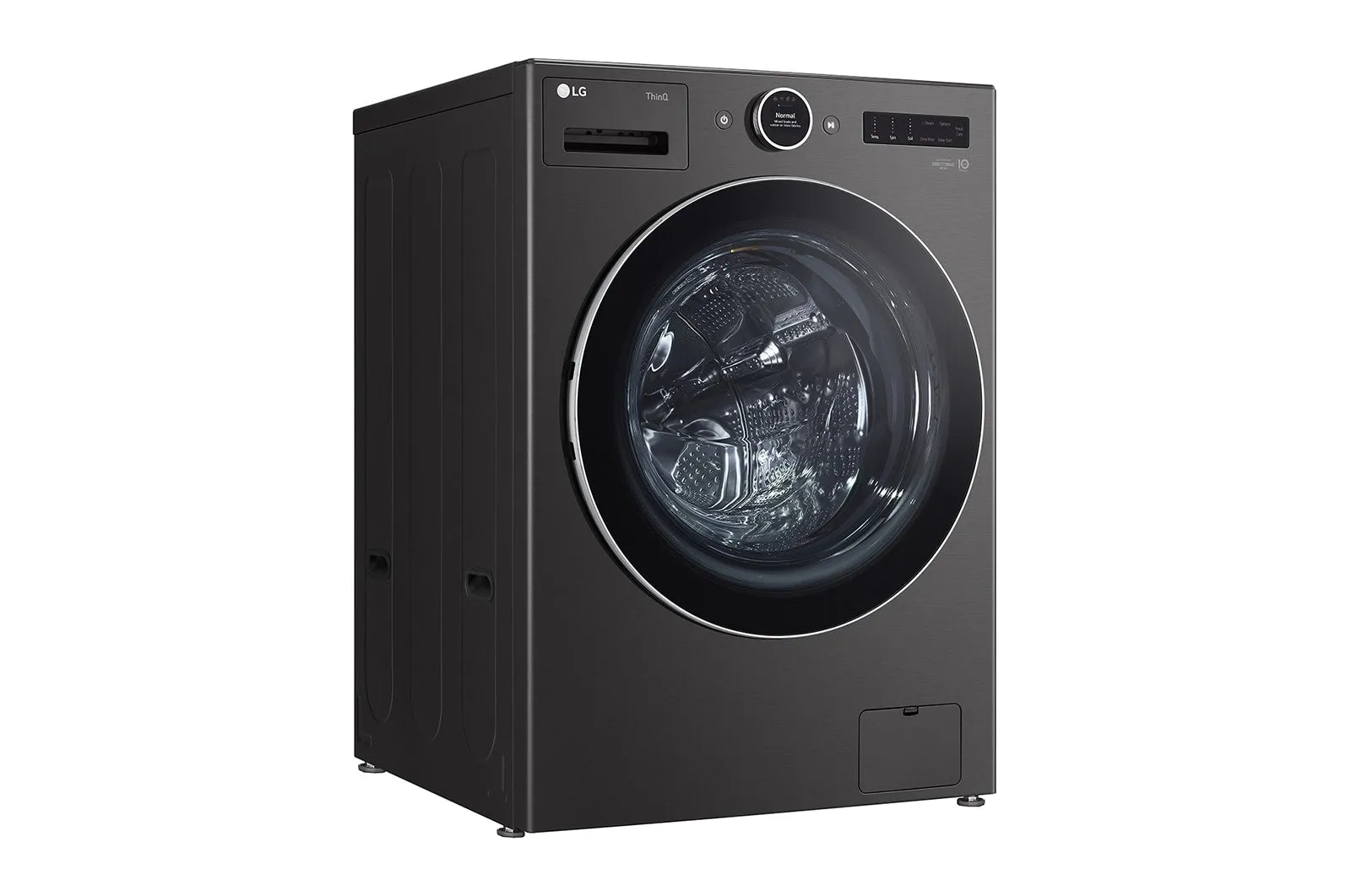 LG Black Steel 5.8 cu. ft. Front Load Washer with AI DD™ 2.0 and LCD Knob - WM6700HBA