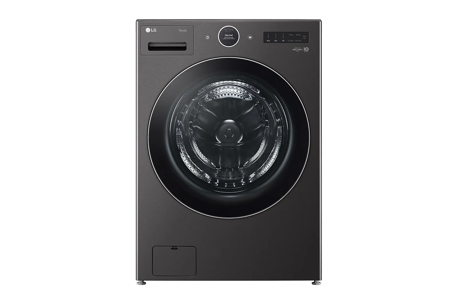 LG Black Steel 5.8 cu. ft. Front Load Washer with AI DD™ 2.0 and LCD Knob - WM6700HBA