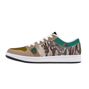 Majestic Snake Scales & Green Print | Low Top Customized | Shoe Zero