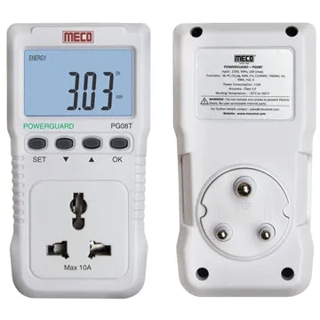 Meco PG08T 220V Powerguard Indian Plug Socket with Backlight Display