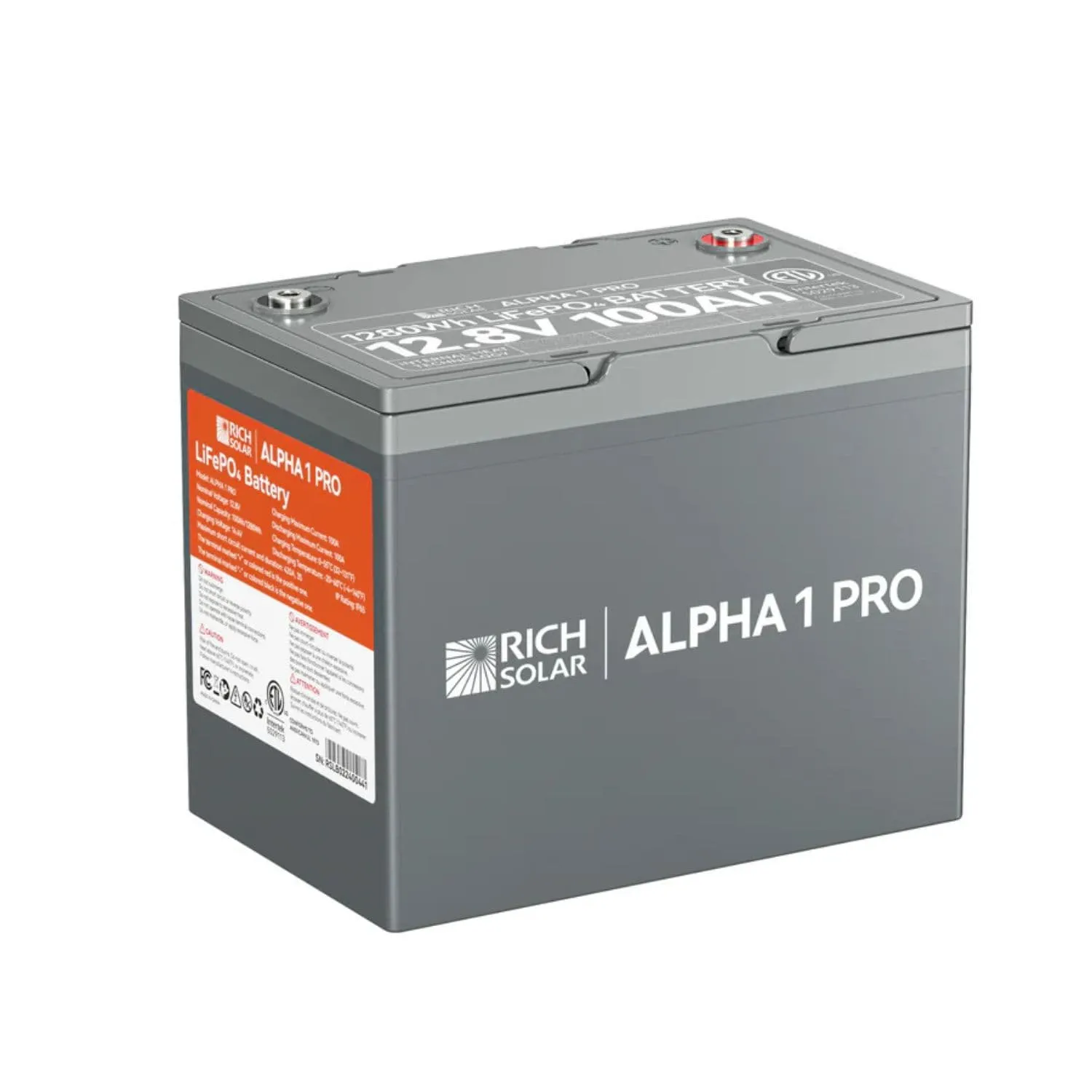 Rich Solar ALPHA 1 | 12V 100Ah LiFePO4 Battery | Internal Heating and Bluetooth Function