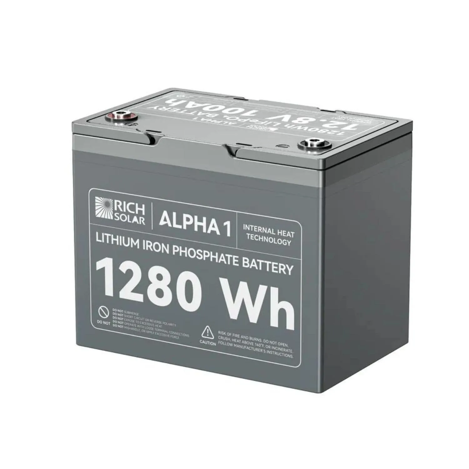 Rich Solar ALPHA 1 | 12V 100Ah LiFePO4 Battery | Internal Heating and Bluetooth Function