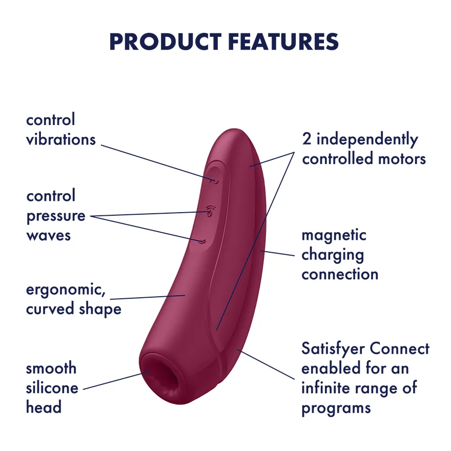 Satisfyer Curvy 1  2-N-1 Rechargeable Silicone Clitoral Stimulator with Air Pulse Technology