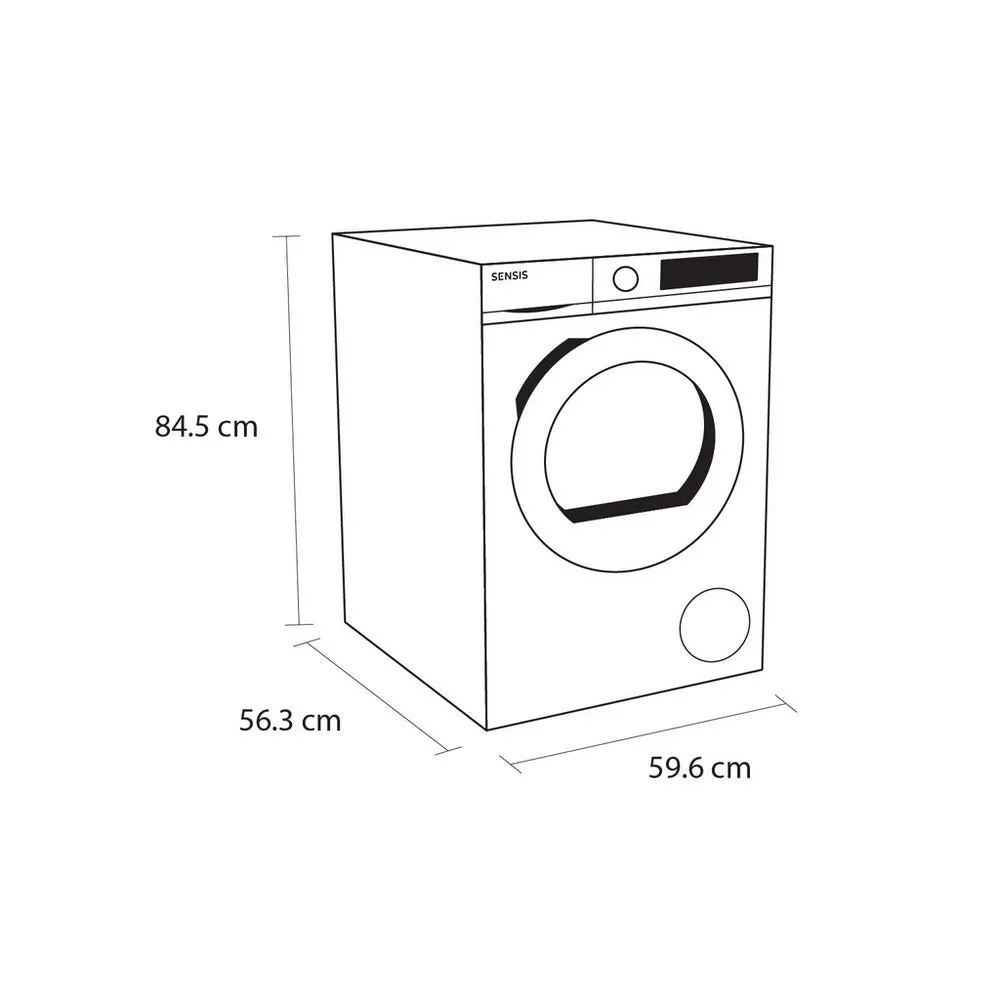 Sensis TDHF018A2W 8kg Heat Pump Tumble Dryer White