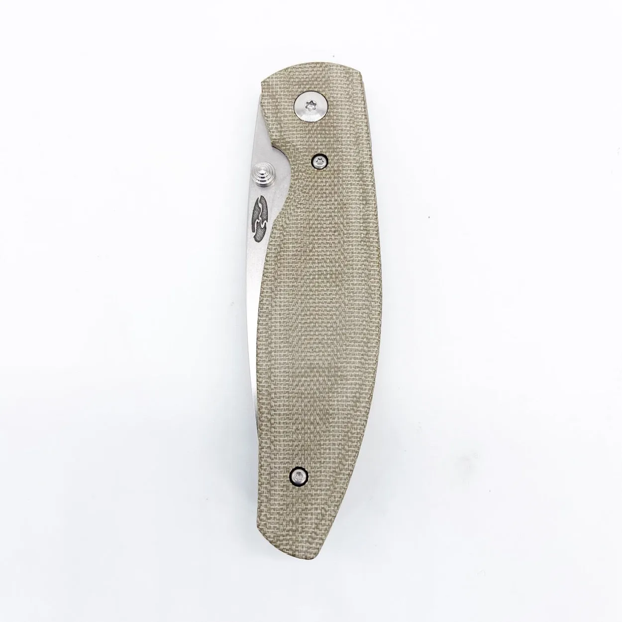 Three Rivers Mfg ATOM Linerlock 3.5" Tumbled CPM-20CV Micarta 3D Contoured Scales