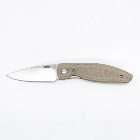 Three Rivers Mfg ATOM Linerlock 3.5" Tumbled CPM-20CV Micarta 3D Contoured Scales