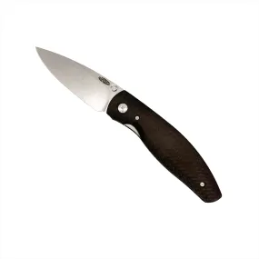 Three Rivers Mfg ATOM Linerlock 3.5" Tumbled CPM-MagnaCut Carbon Fiber 3D Smooth