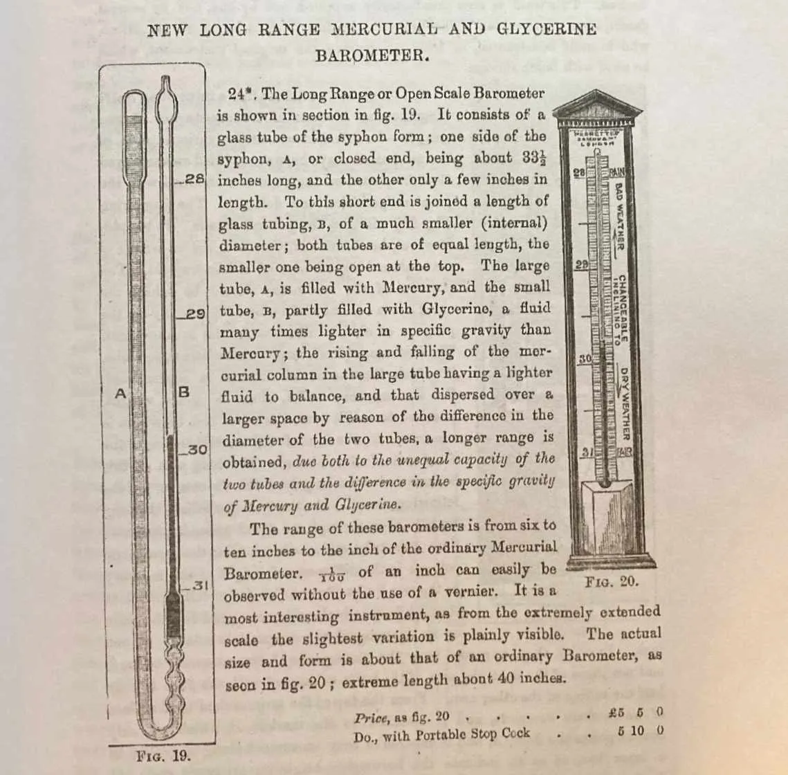 Victorian Long Range Glycerine Barometer by Negretti & Zambra London