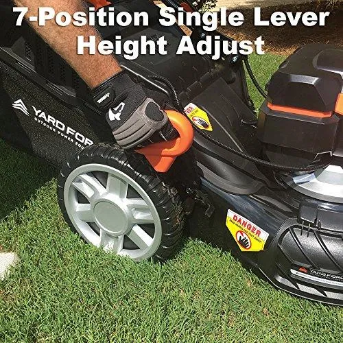 Yard Force 120vRX Lithium-Ion 22&rdquo; Self-Propelled 3-in-1 Mower with Torque-Sense Cutting Control - COMPLETE with 2 Batteries and Fast Charger included