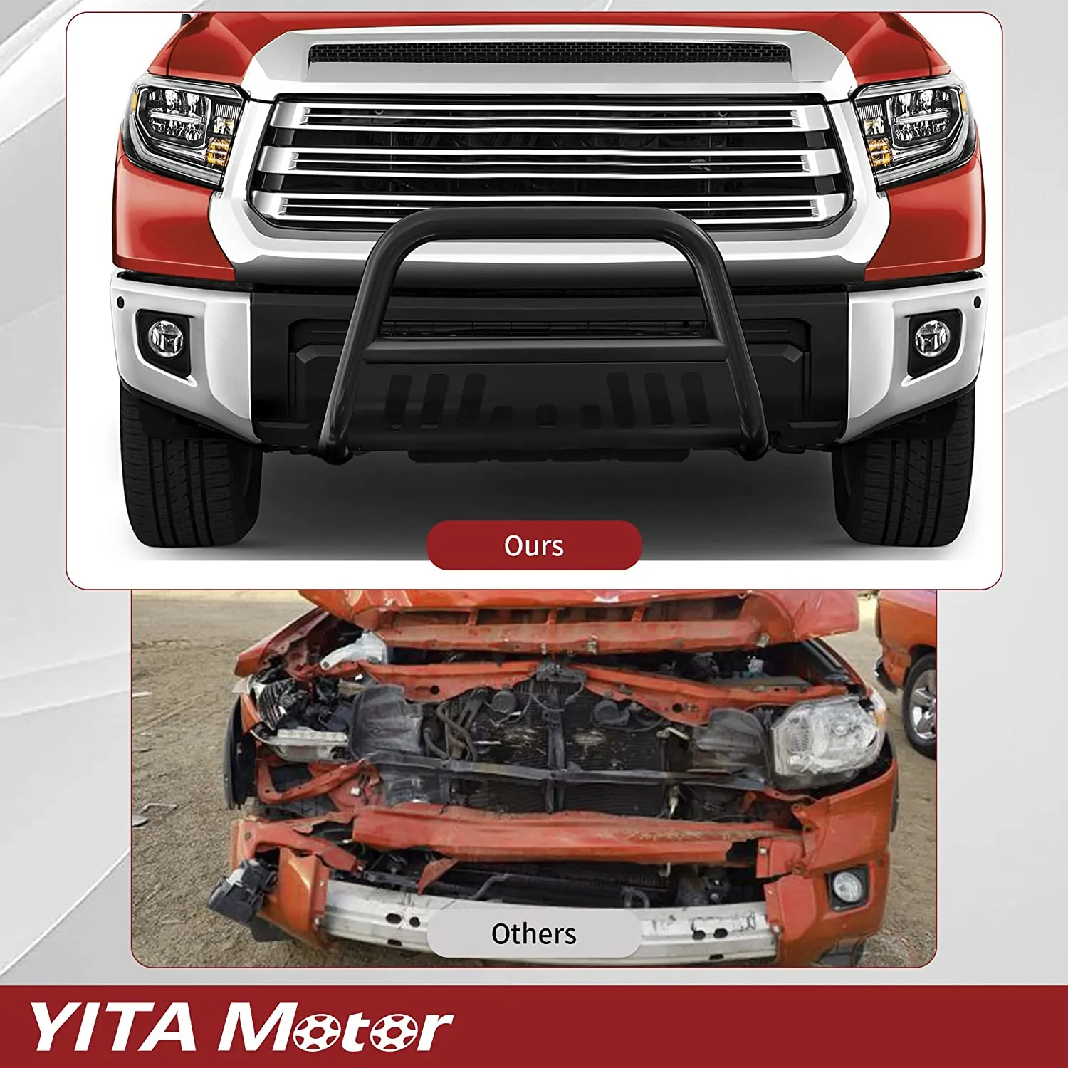 YITAMOTOR® 2007-2021 Toyota Tundra/2008-2022 Sequoia Bull Bar, Front Bumper Grille Guard